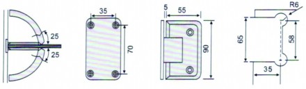 петля стекло/стена 